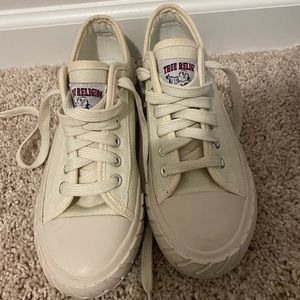 True religion cream sneakers. Size 7